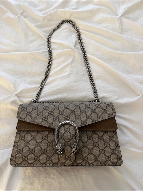Gucci Handbags - Gucci Beige Brown GG Supreme Dionysus Shoulder Bag